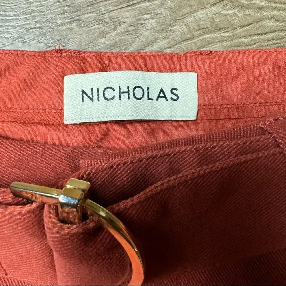 NICHOLAS Wide Leg Belted Trouser Pants - Size 2 - Excellent - Picture 3 of 10